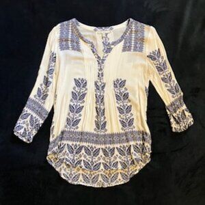 Pale Sky blue and white top size S